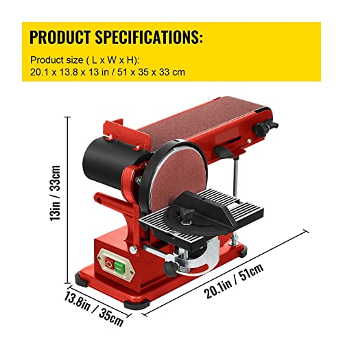 4x36 Inch and 6 Inch Disc 350W Benchtop Belt Disc Sander R594499