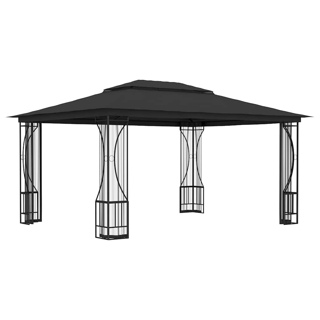 Steel Frame Gazebo with Nets 9.8x13.1x8.7 Feet Anthracite K97912