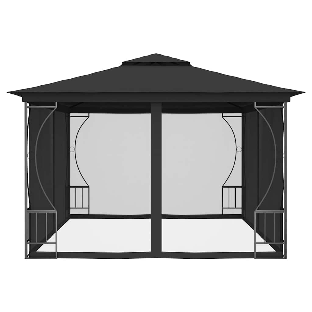 Steel Frame Gazebo with Nets 9.8x13.1x8.7 Feet Anthracite K97912