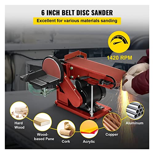 4x36 Inch and 6 Inch Disc 350W Benchtop Belt Disc Sander R594499