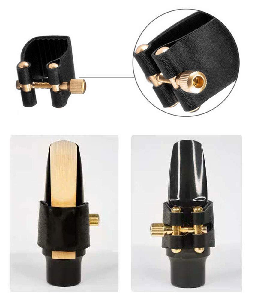 Alto Saxophone Mouthpiece Leather Ligature Fastener Black B6153