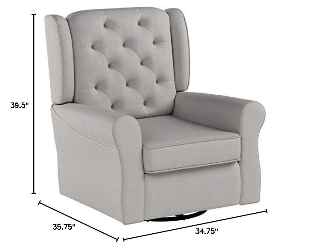 Dove Grey Upholstered Swivel Rocker Chair D12334