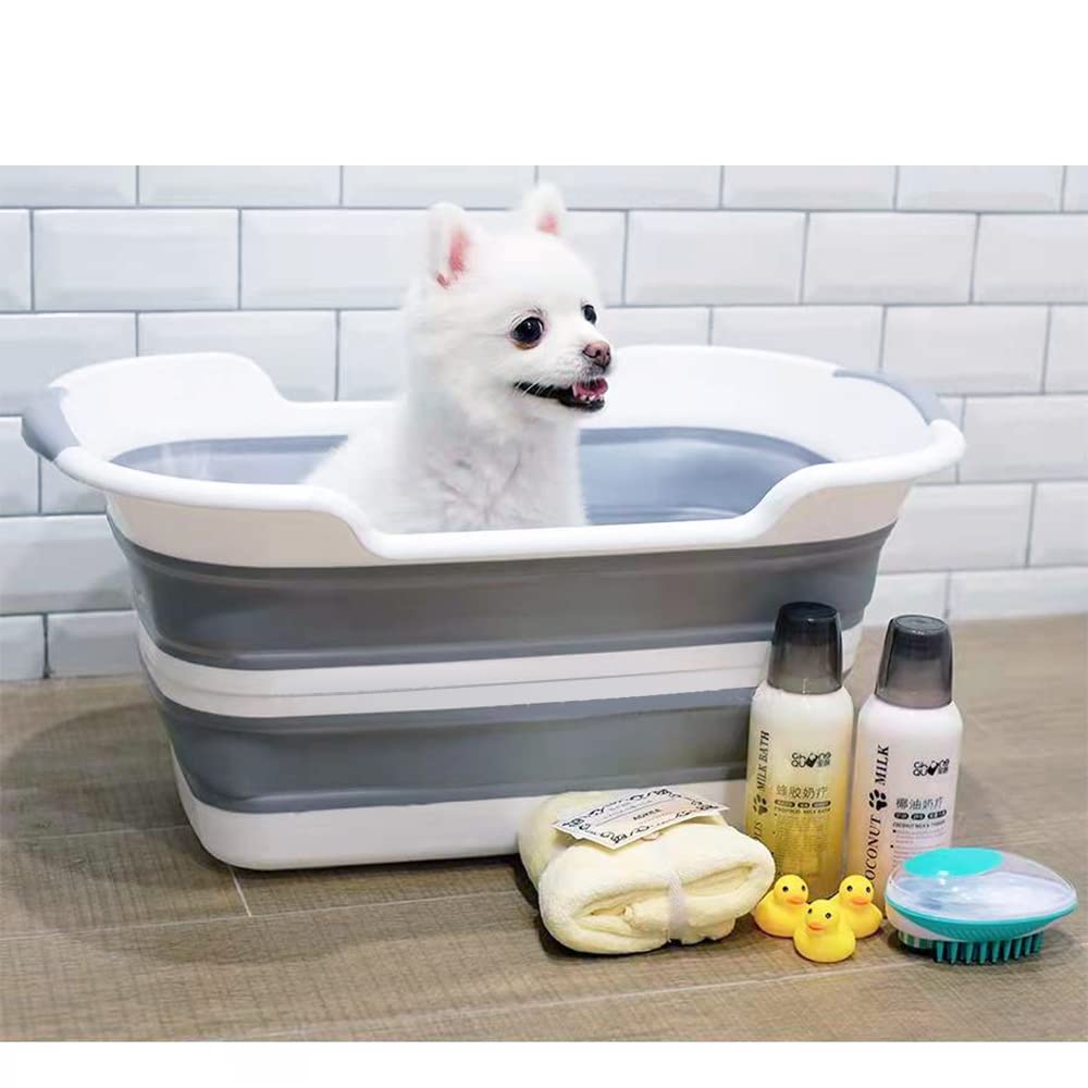 27L Collapsible Pet Bathtub with Drainage Hole E761330