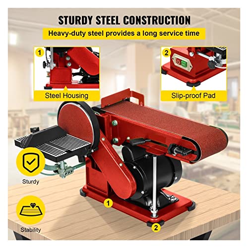 4x36 Inch and 6 Inch Disc 350W Benchtop Belt Disc Sander R594499