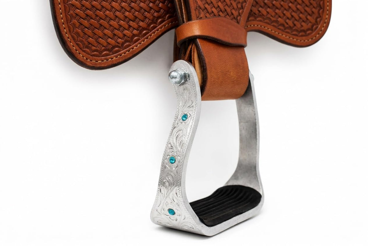 Aluminium Barrel Racing Stirrups with Rhinestones N78274