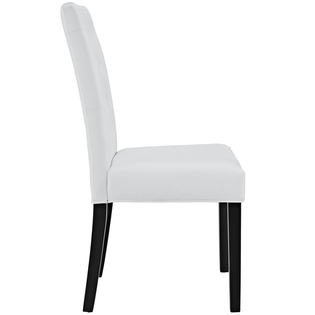 White Tufted Faux Leather Dining Chair R76876