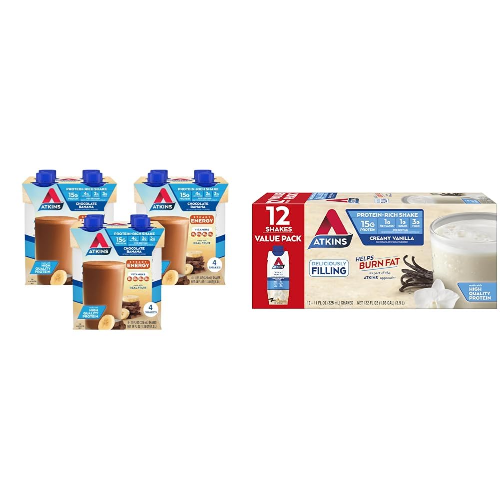 Chocolate Banana & Creamy Vanilla Protein Shake, 12 Count I558