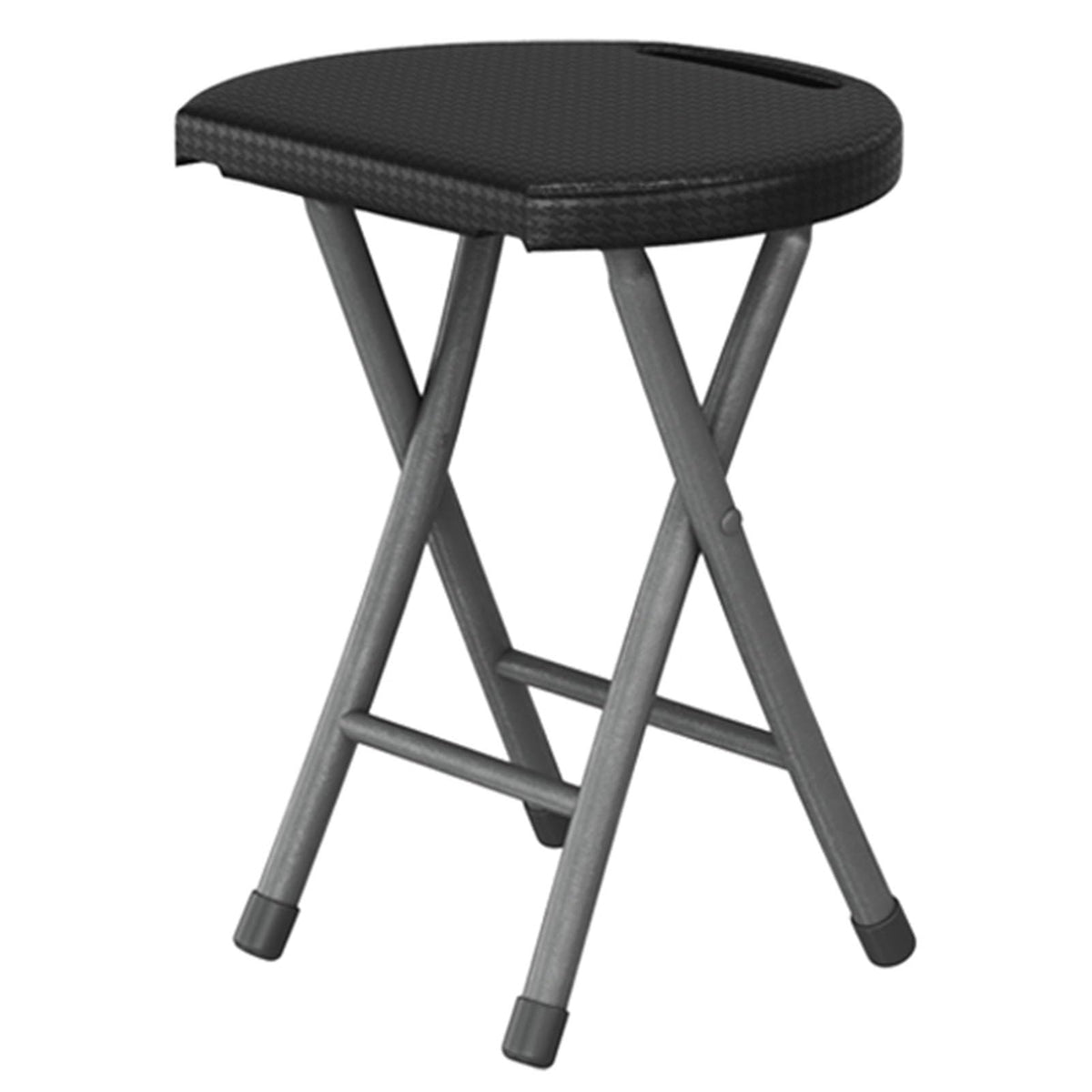 18 Inch Black Folding Stool with Handle K702