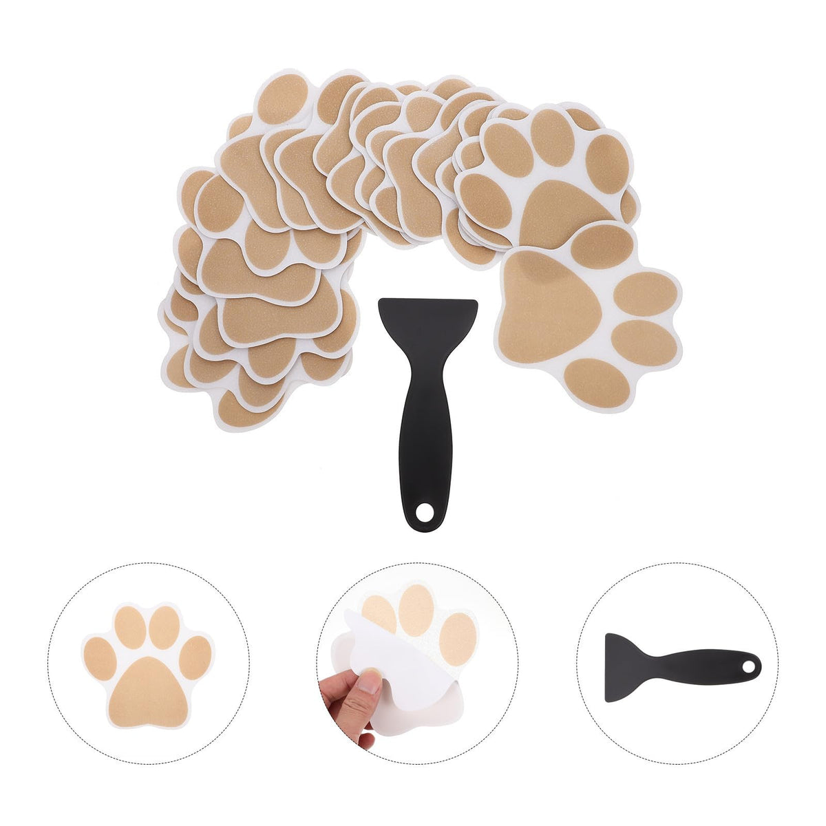 Dog Paw Non Slip Bathtub Stickers with Scraper N32426