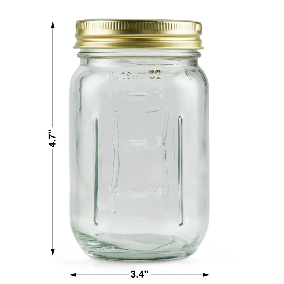 16 oz Regular Mouth Glass Canning Jars with Lids and Rings, 12-Pack U746082