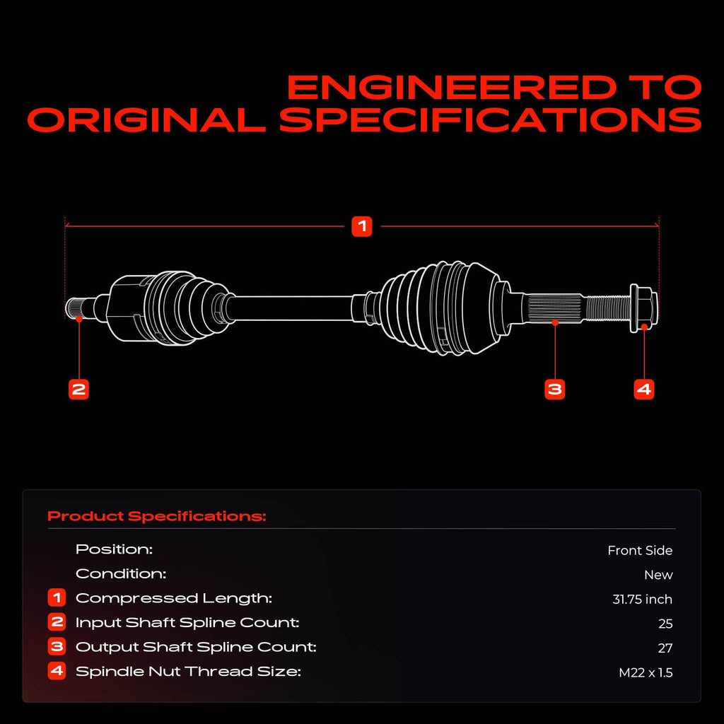 Front CV Axle Shaft Assembly E161935