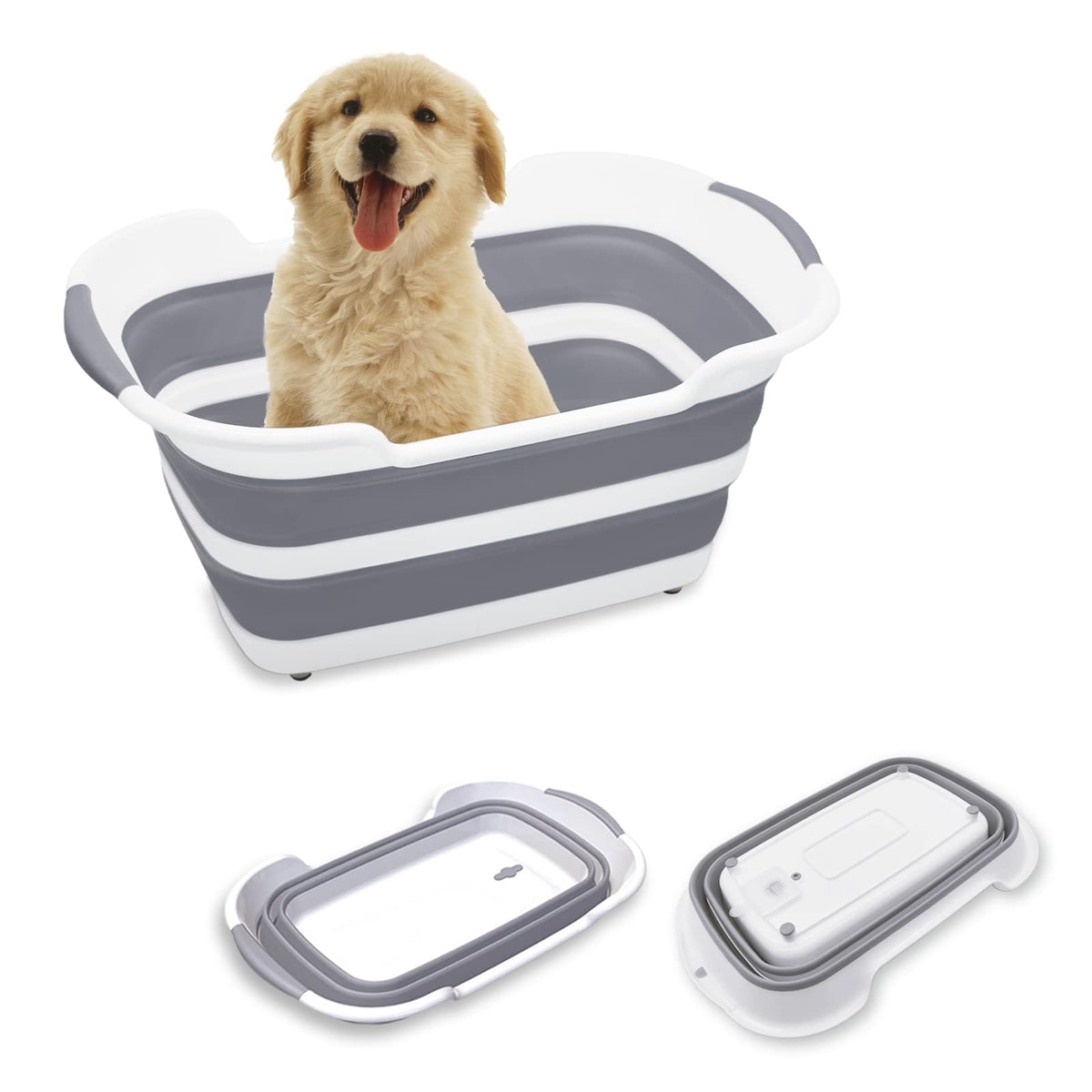 27L Collapsible Pet Bathtub with Drainage Hole E761330