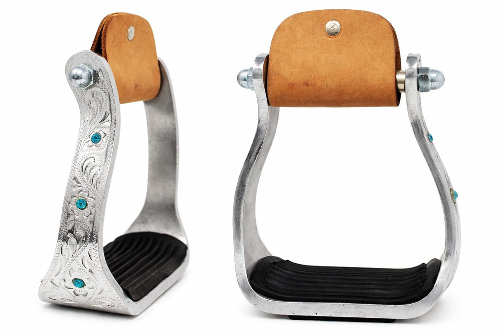 Aluminium Barrel Racing Stirrups with Rhinestones N78274
