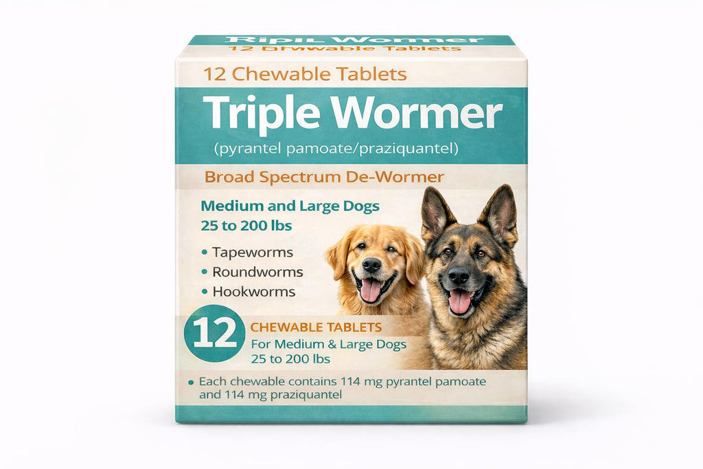 Pyrantel Pamoate and Praziquantel De-wormer Tablet for Medium & Large Dogs F222241