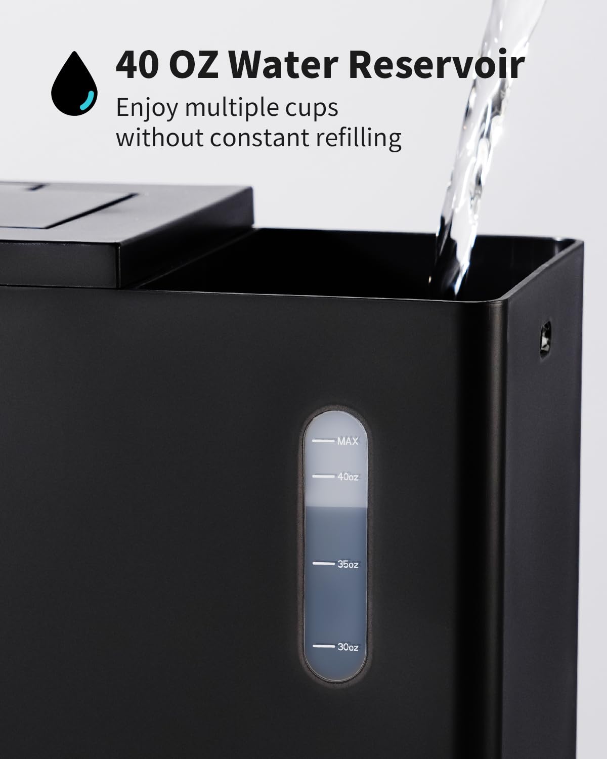Black Single Serve Coffee Maker with 40oz Water Tank S39350