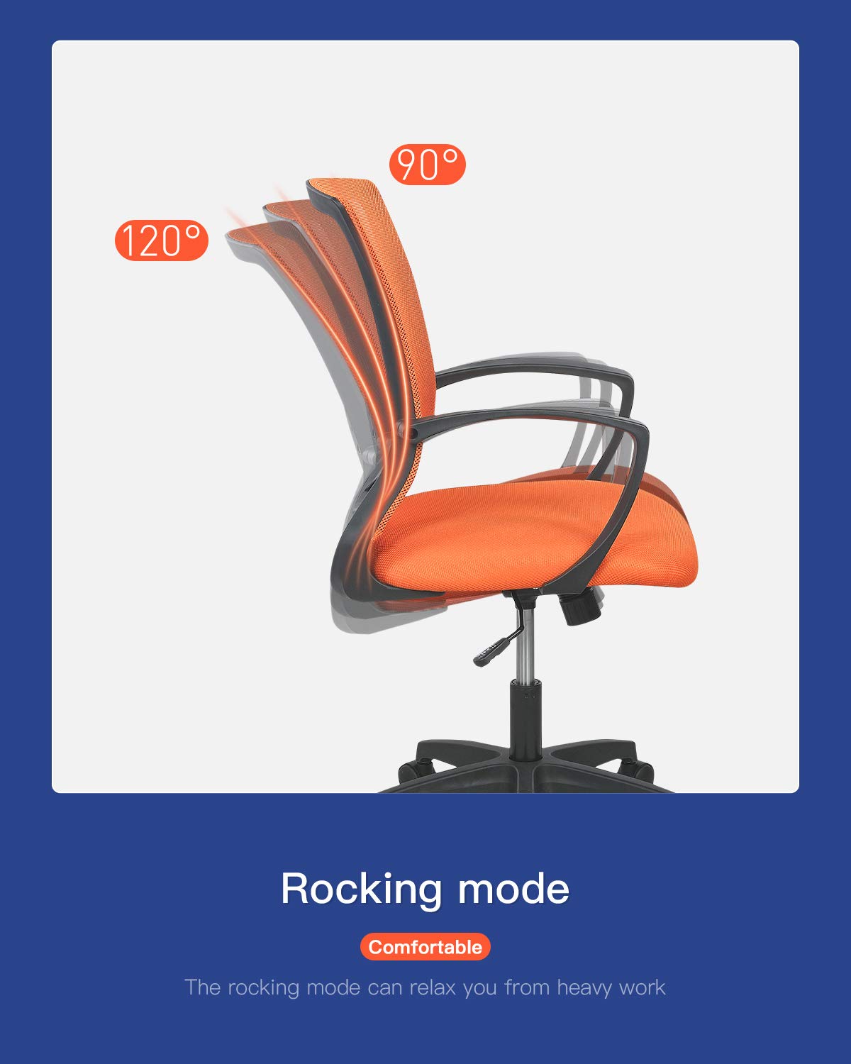 Ergonomic Mesh Mid Back Office Chair with Wheels and Lumbar Support X1111