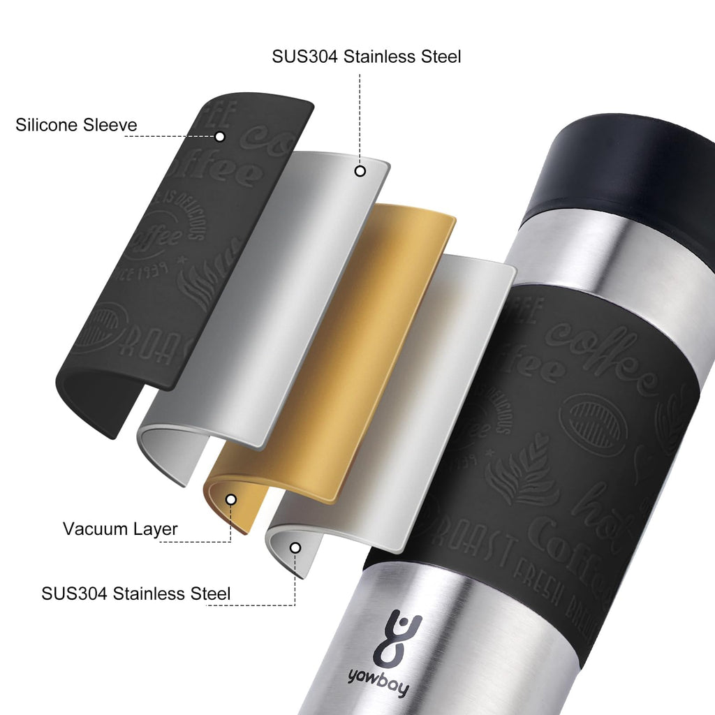 16 oz Stainless Steel Insulated Leak Proof Travel Coffee Mug H243839