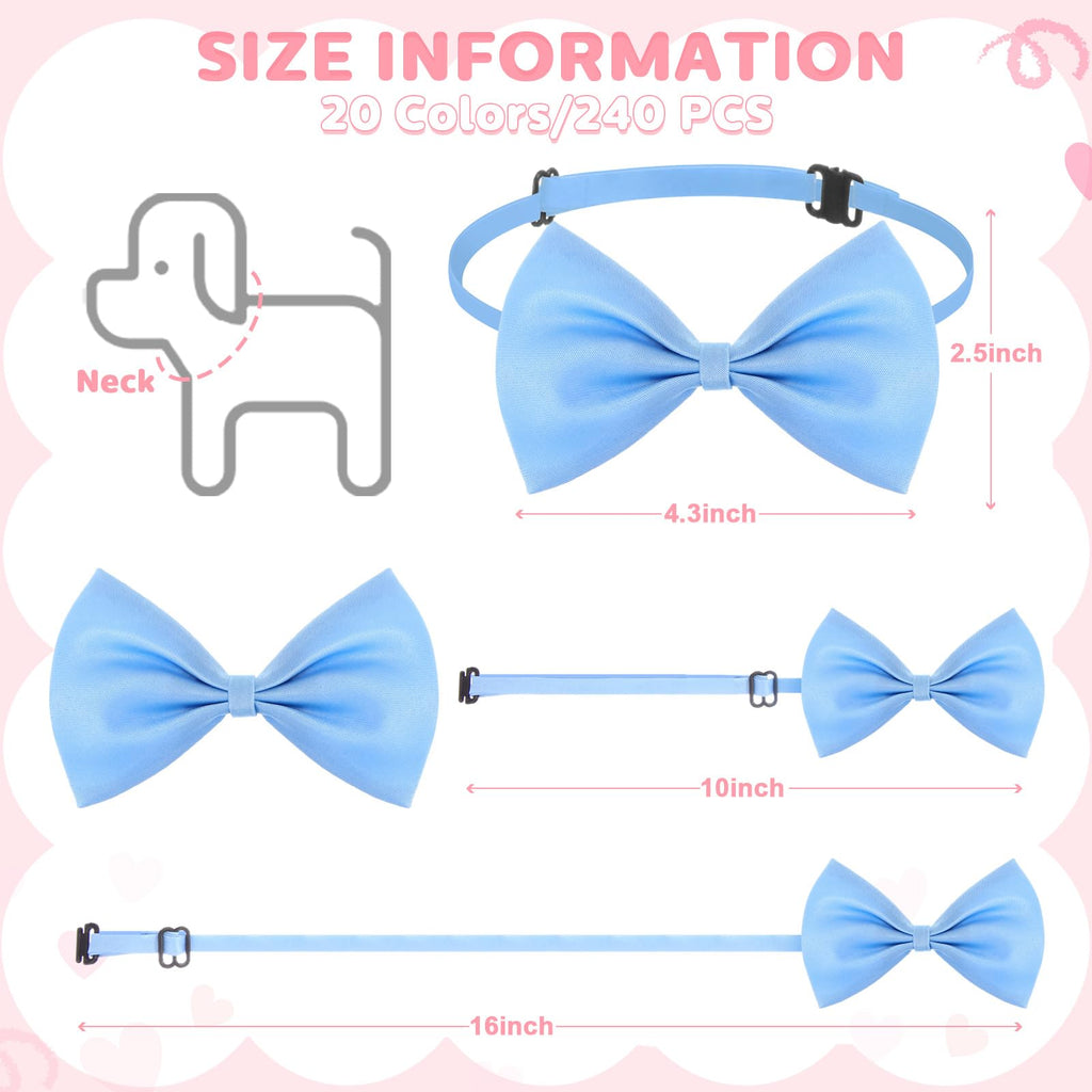 240 Pcs Dog Bow Ties with Adjustable Collar J579434