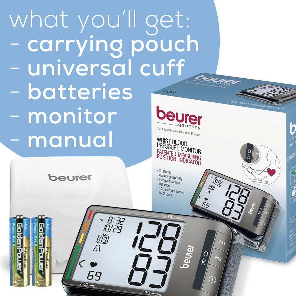 Wrist Blood Pressure Monitor with XL Cuff and Storage Case G107