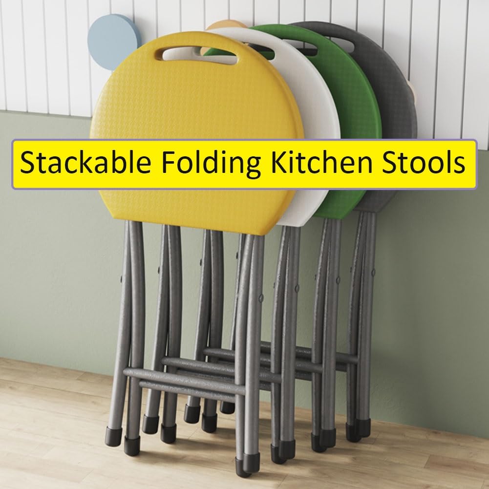 18 Inch Black Folding Stool with Handle K702