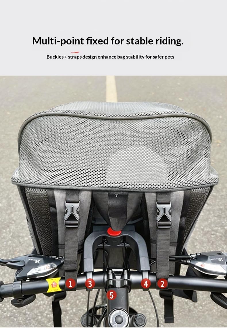 Expandable Soft-Sided Pet Bike Basket with Breathable Mesh L840587