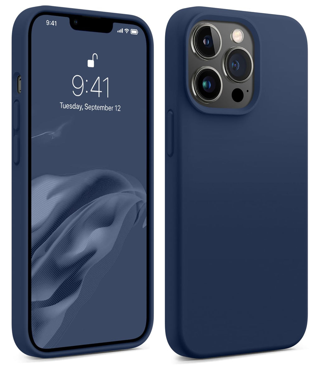Magnetic Silicone Phone Case with Microfiber Lining, 6.7 inch, Navy Blue M26757