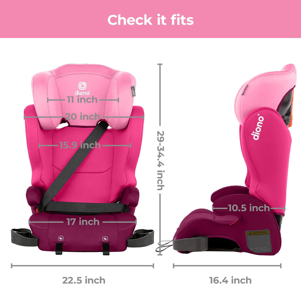 2-in-1 Belt Positioning Booster Seat, Pink W290289