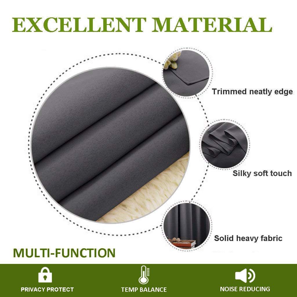 Grey 120 by 84 Inch Blackout Curtain Panel W334