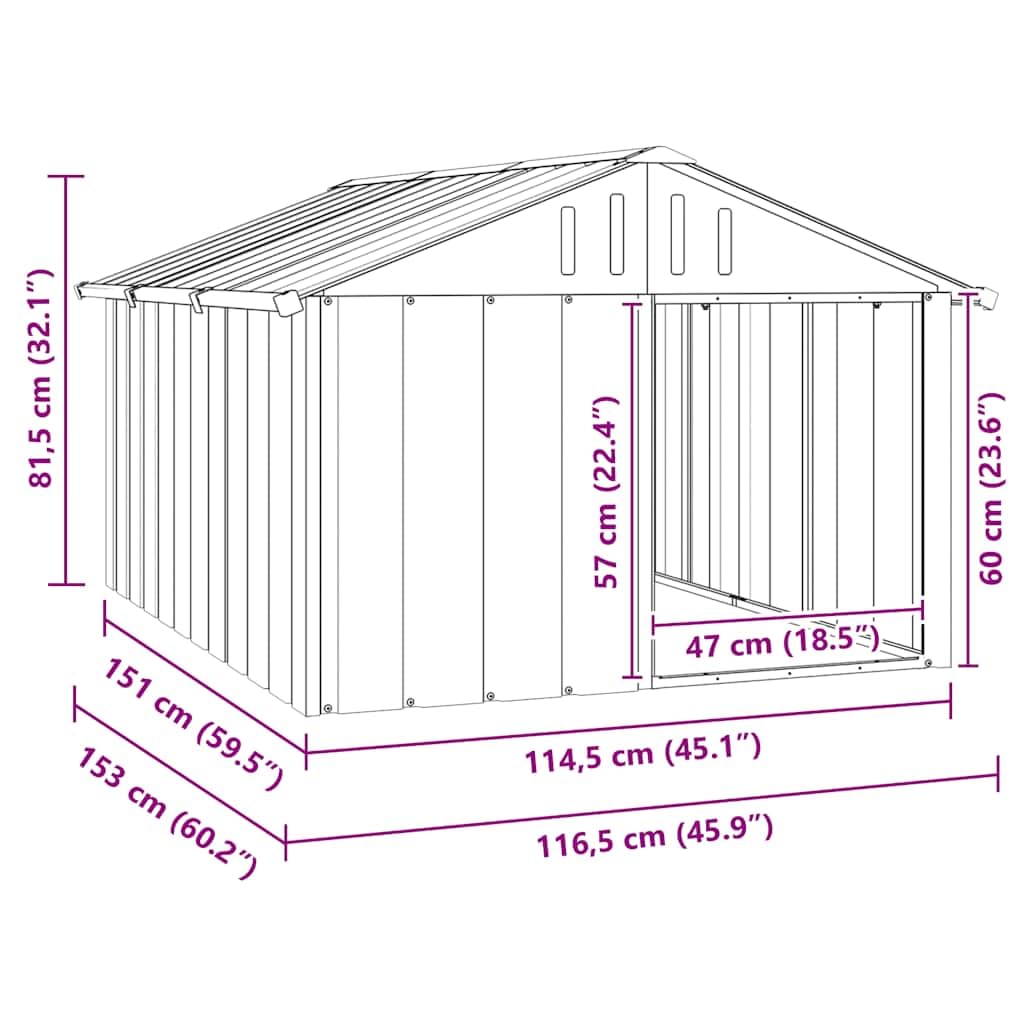 Dog House Anthracite Galvanized Steel U747