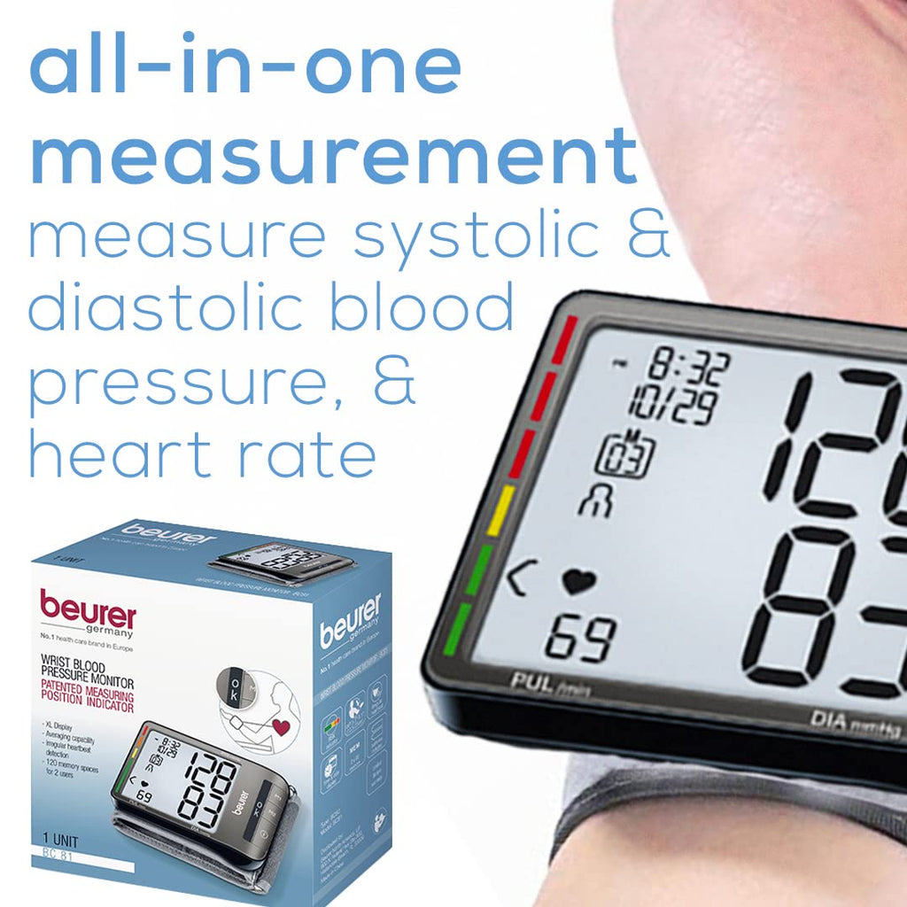 Wrist Blood Pressure Monitor with XL Cuff and Storage Case G107