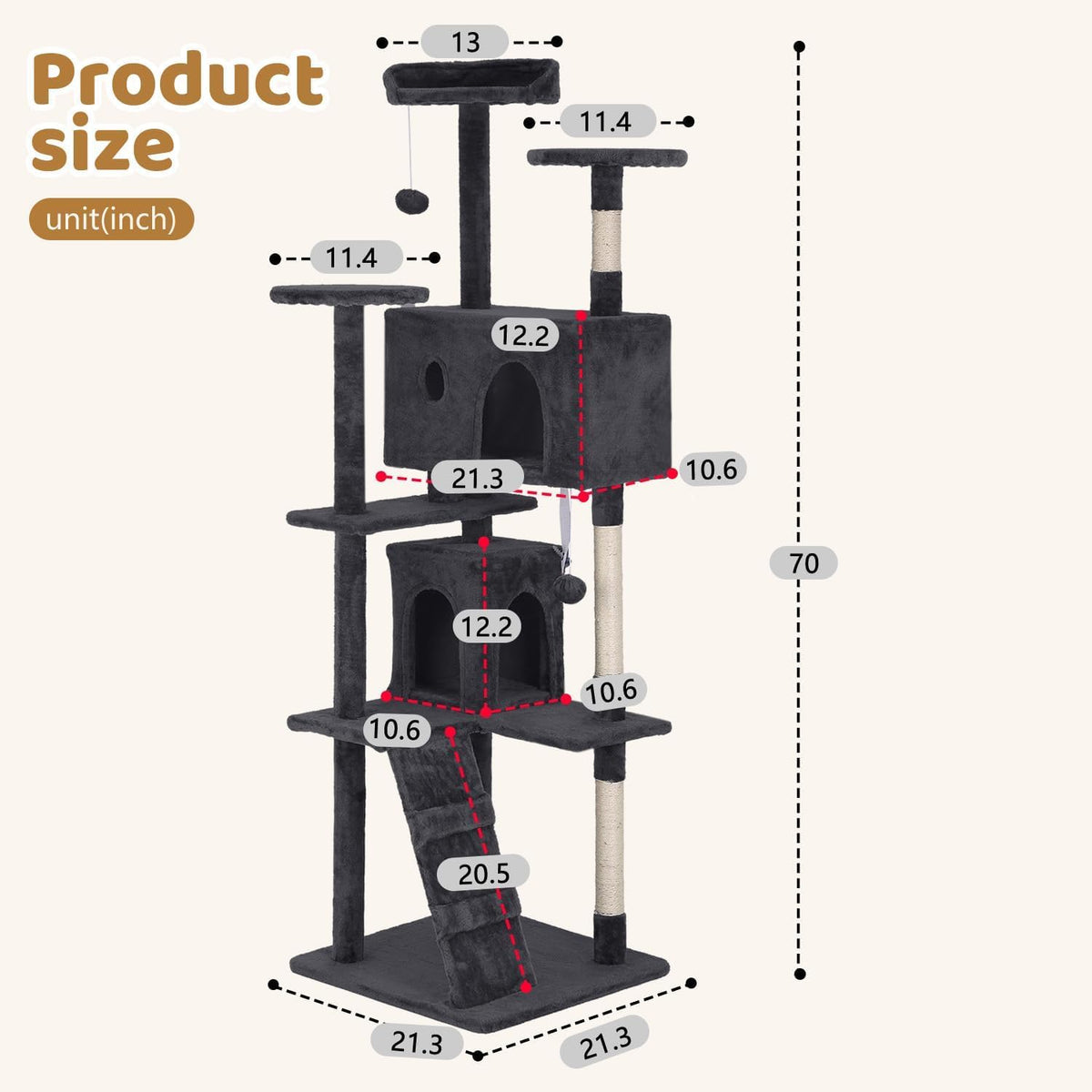 70" Multi-Level Cat Tree W662364