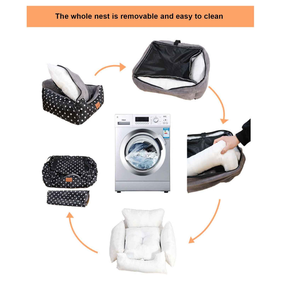 2-in-1 Waterproof Pet Car Seat & Car Bed W573877