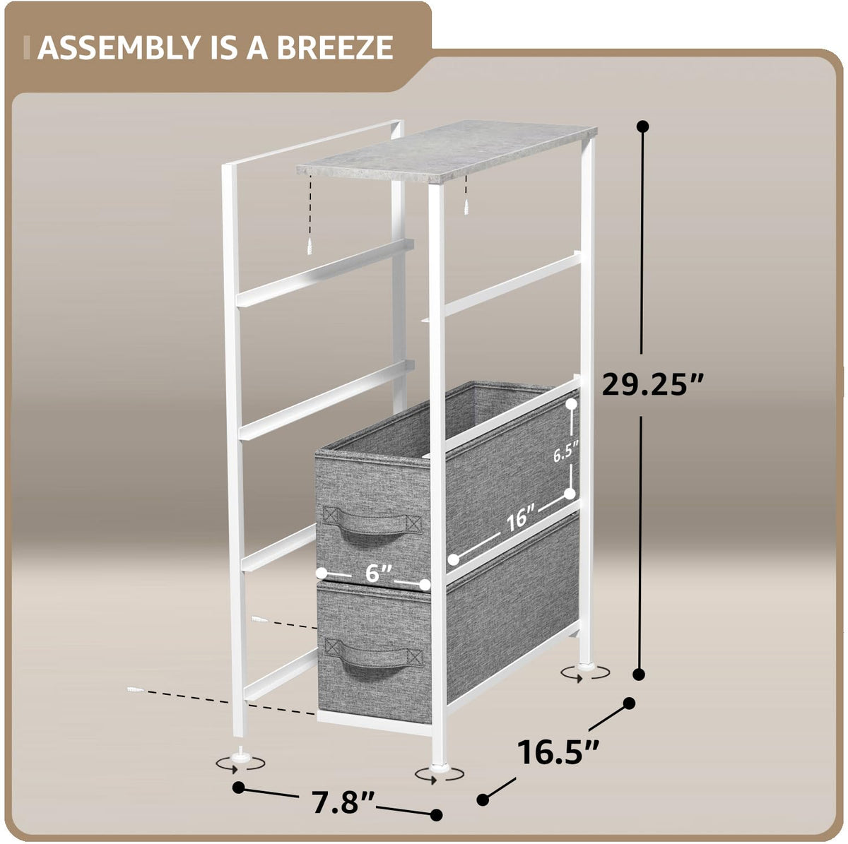 4 Drawer Narrow Dresser Y5561