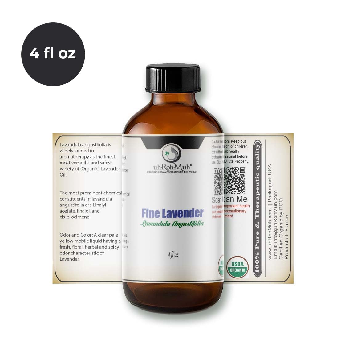 Organic Lavender Essential Oil 4 Fl Oz V257