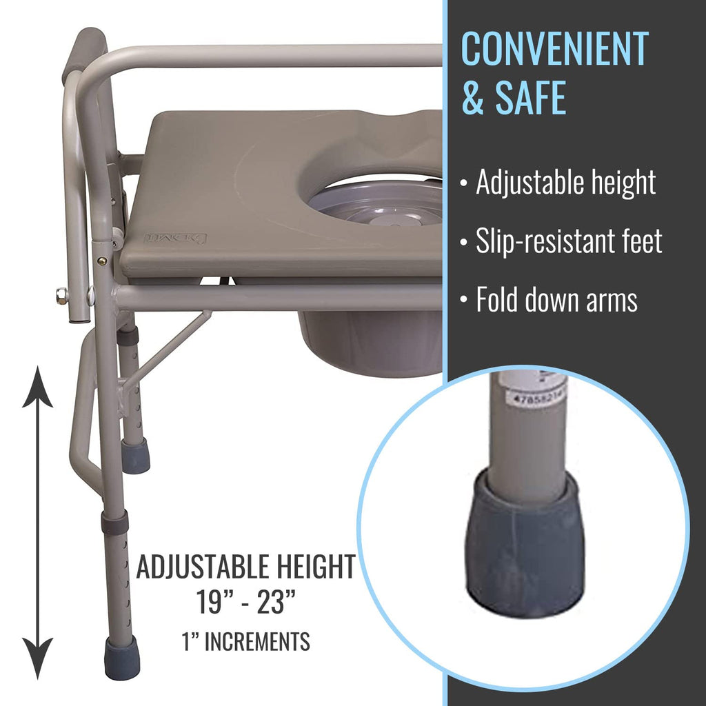 Portable Bedside Commode Chair with Handles A39135