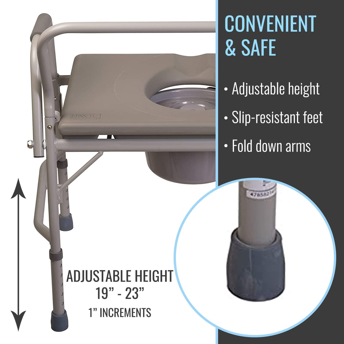 Portable Bedside Commode Chair with Handles A39135