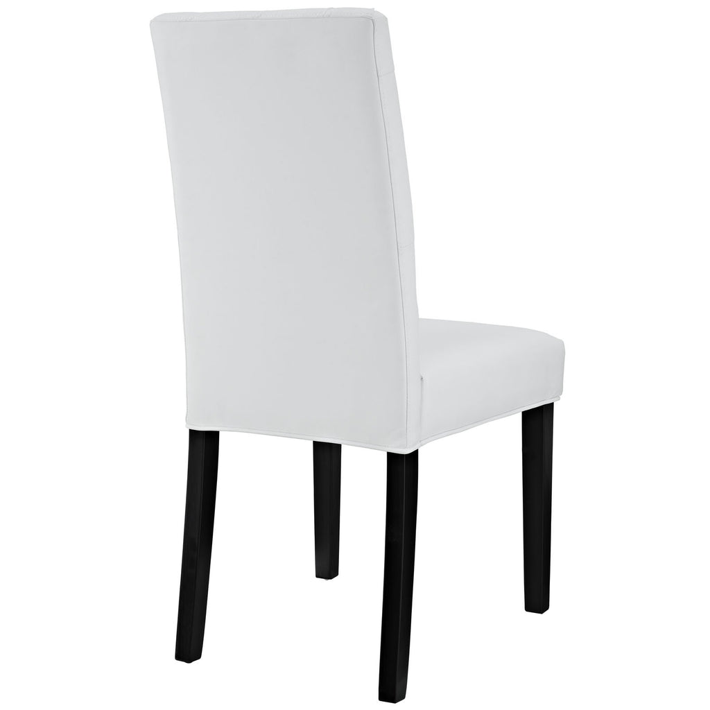 White Tufted Faux Leather Dining Chair R76876