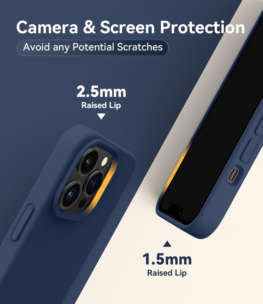 Magnetic Silicone Phone Case with Microfiber Lining, 6.7 inch, Navy Blue M26757