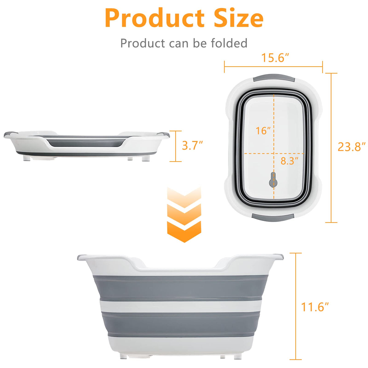 27L Collapsible Pet Bathtub with Drainage Hole E761330
