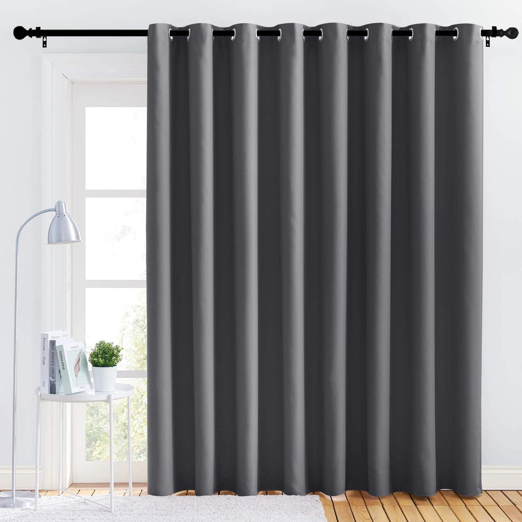 Grey 120 by 84 Inch Blackout Curtain Panel W334