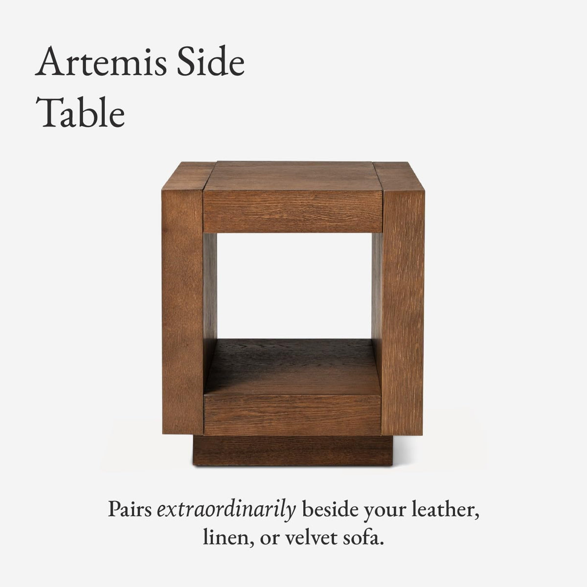 Natural Square Side Table with Storage, Set of 2 H7805
