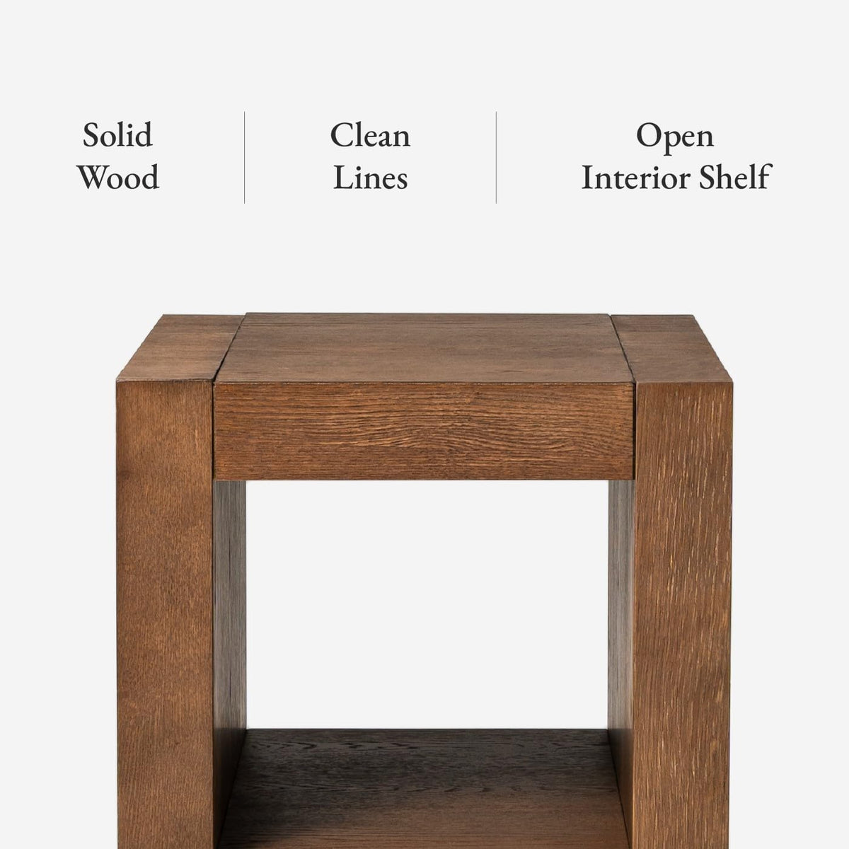 Natural Square Side Table with Storage, Set of 2 H7805