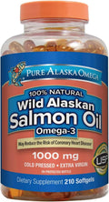 Omega-3 Wild Alaskan Salmon Oil 1000mg Softgels, 210 Count D4096