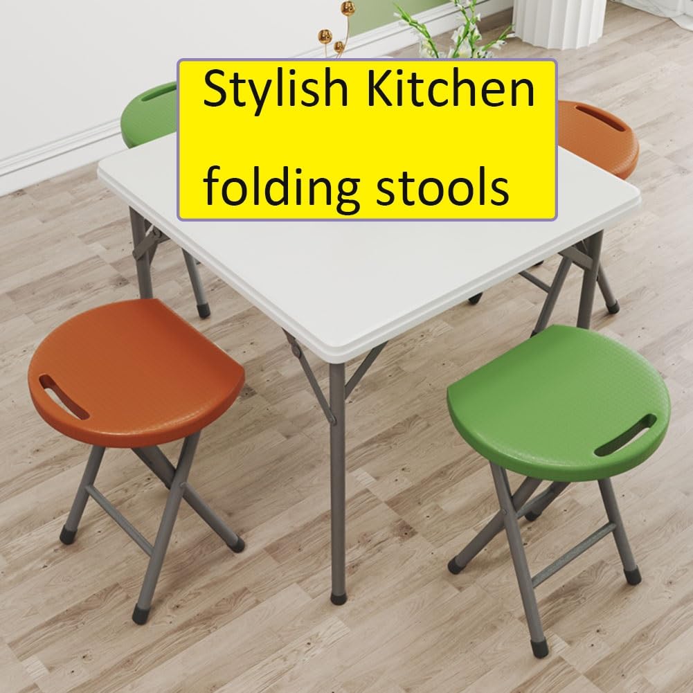 18 Inch Black Folding Stool with Handle K702