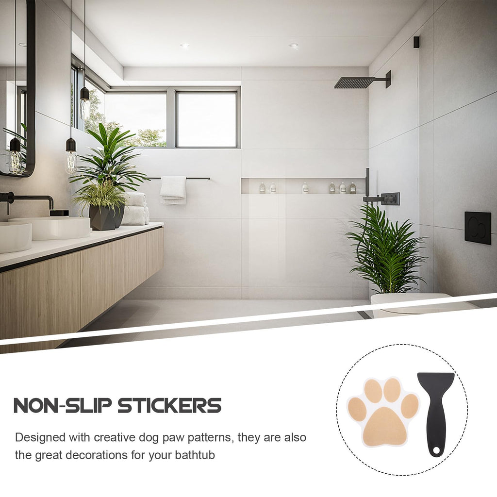 Dog Paw Non Slip Bathtub Stickers with Scraper N32426