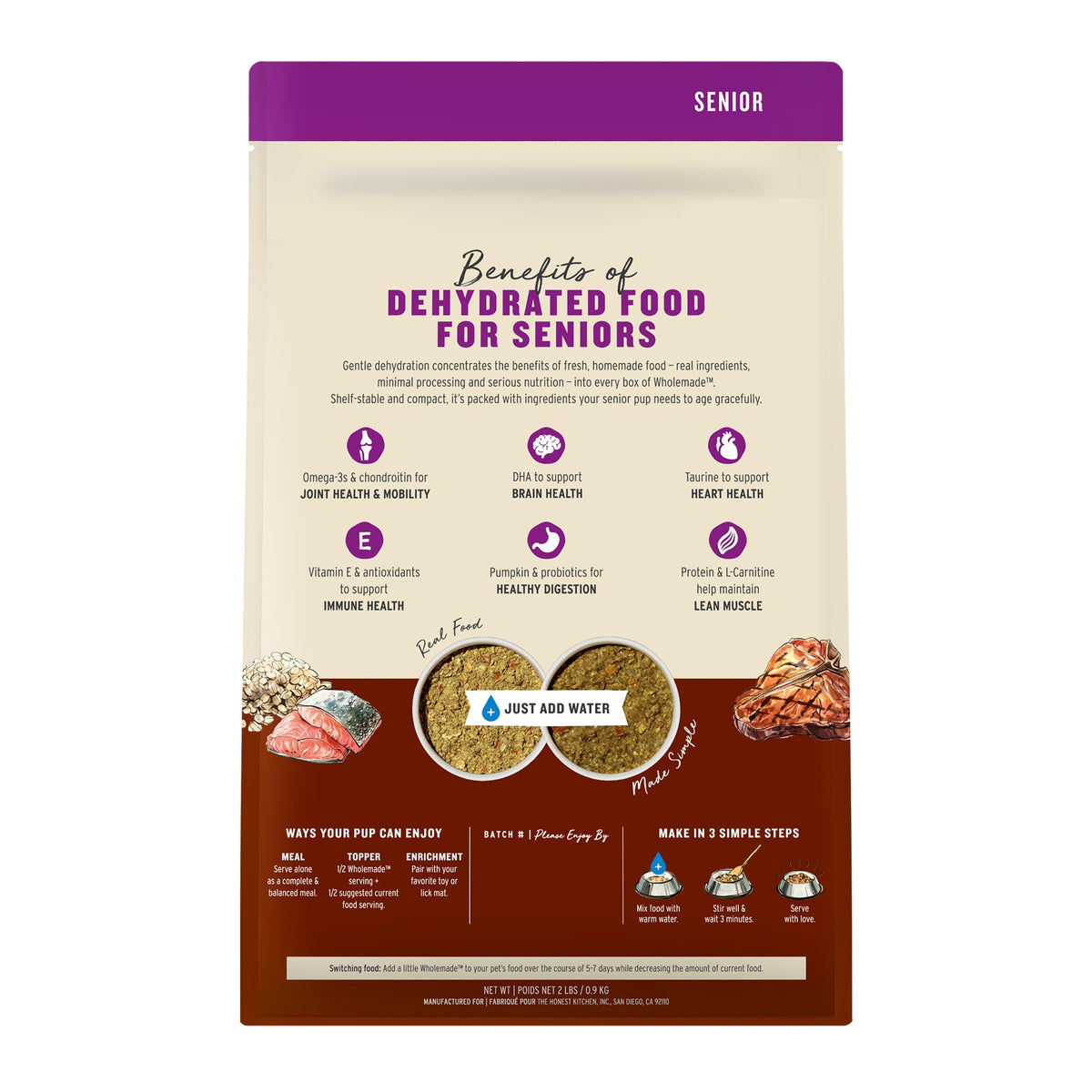 Whole Grain Senior Dog Food 2 lb Bag E677