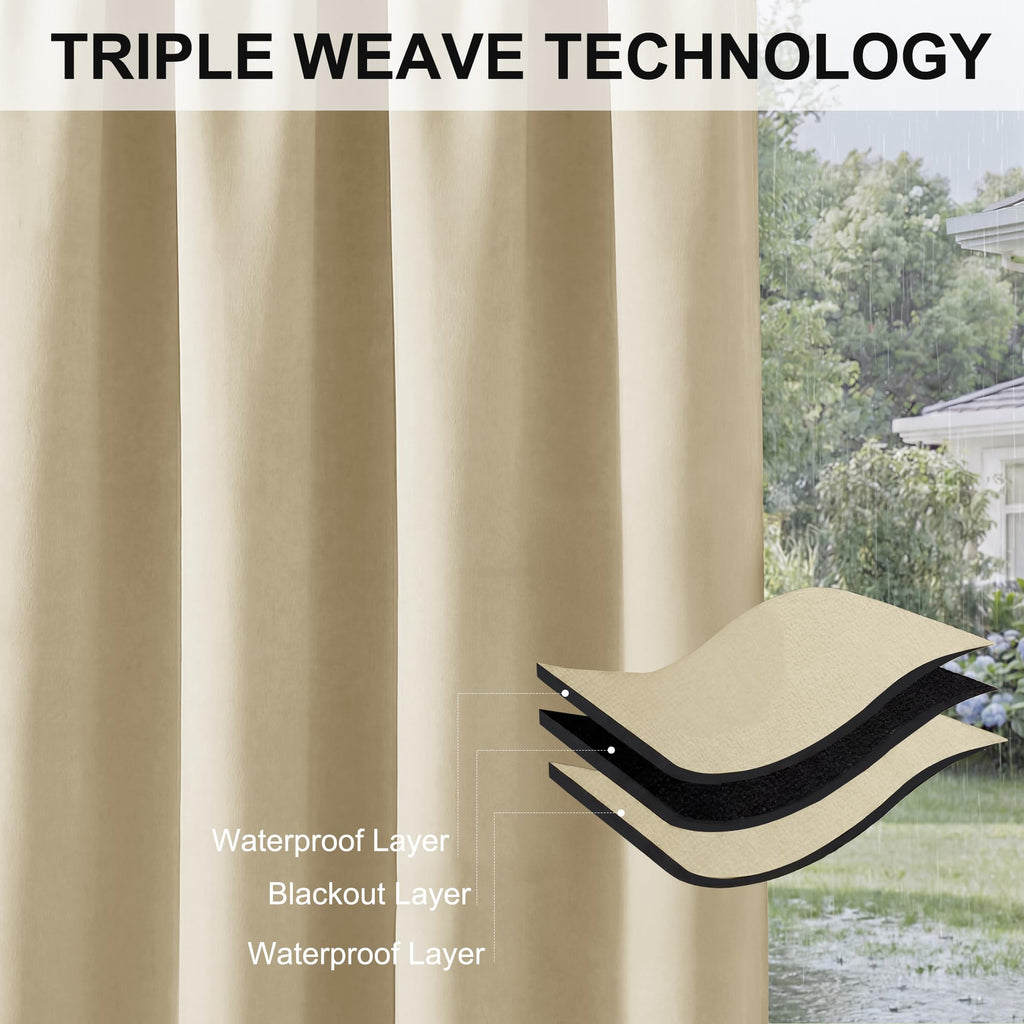 Waterproof Outdoor Curtains 2 Panels N228465