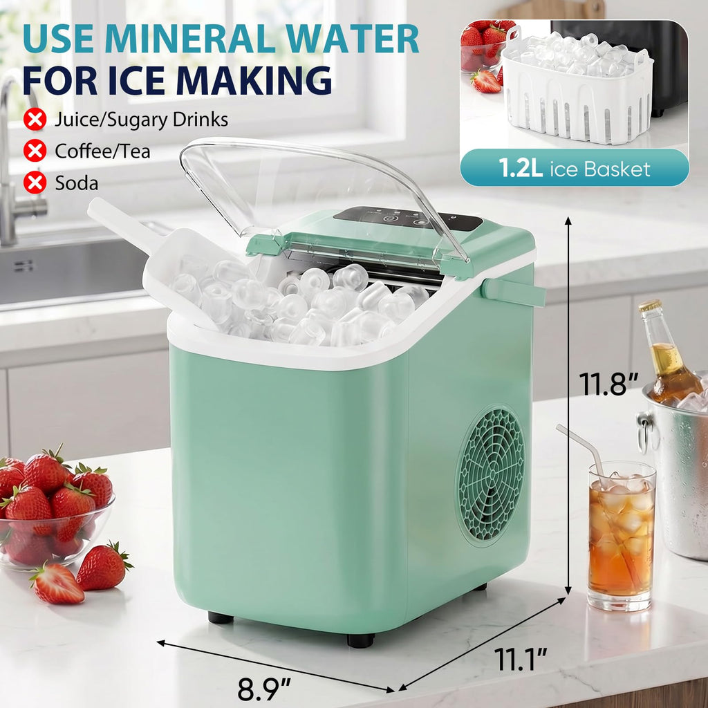 Countertop Ice Maker with Basket and Scoop, 26lbs Daily T535677