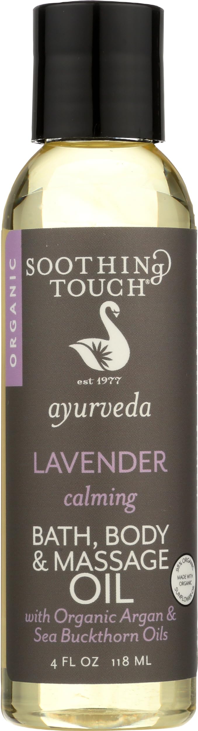 Organic Calming Lavender Bath, Body & Massage Oil, 4 Oz B758