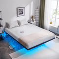 14 Inch Full Floating Bed Frame with USB Charging Station and LED Lights D234